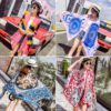 Khăn choàng đi biển họa tiết thổ cẩm, khăn choàng vintage - hàng loaị 1