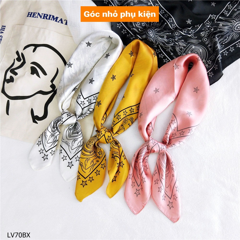 Khăn bandana lụa nam nữ 70*70cm, khăn lụa Quảng Châu L1 - LV70BX.B