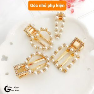 Set 4 kẹp tóc đính hạt xinh xắn