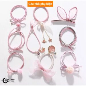 Set cột tóc 9 chi tiết kiểu dáng Hàn Quốc siêu xinh