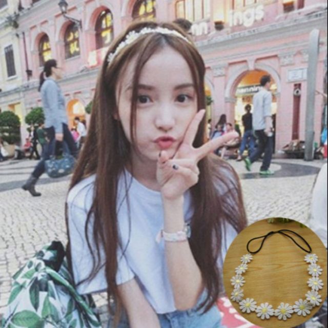 Băng đô hoa cúc họa mi siêu xinh dễ thương